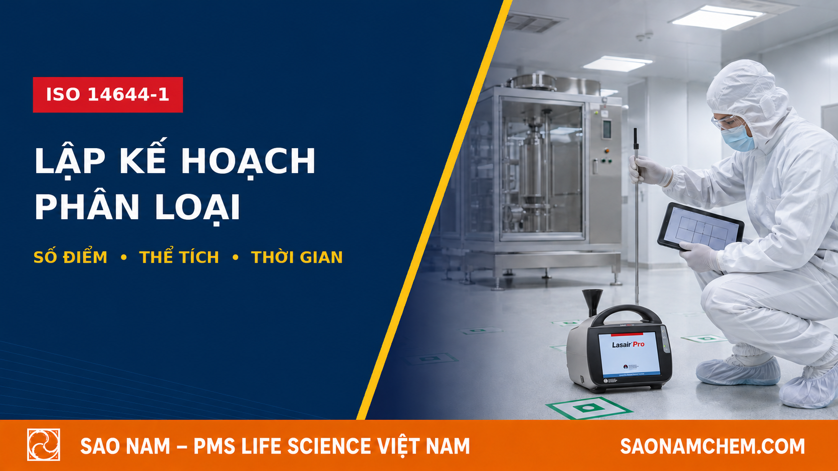 Lập kế hoạch phân loại phòng sạch dược: số điểm, thể tích và thời gian lấy mẫu